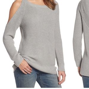 Treasure & Bond Asymmetrical Cold Shoulder Sweater